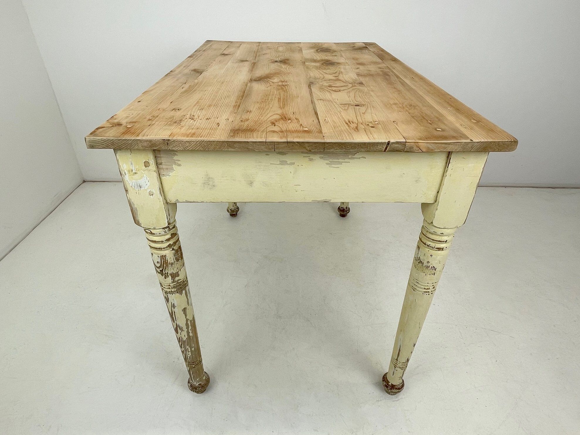 Early 20th century wooden work table or writing desk with original patina