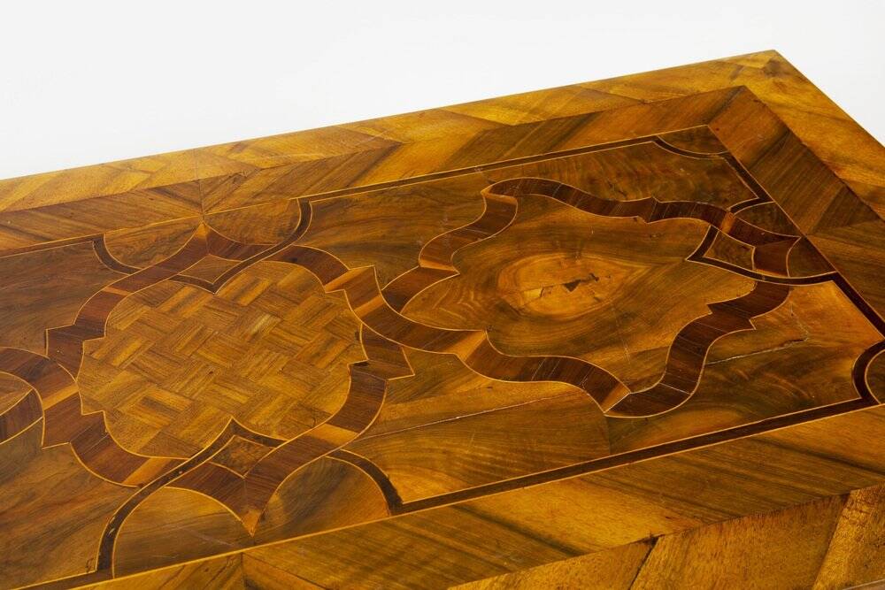 Baroque Table in Inlay & Walnut, Czech, 1770s