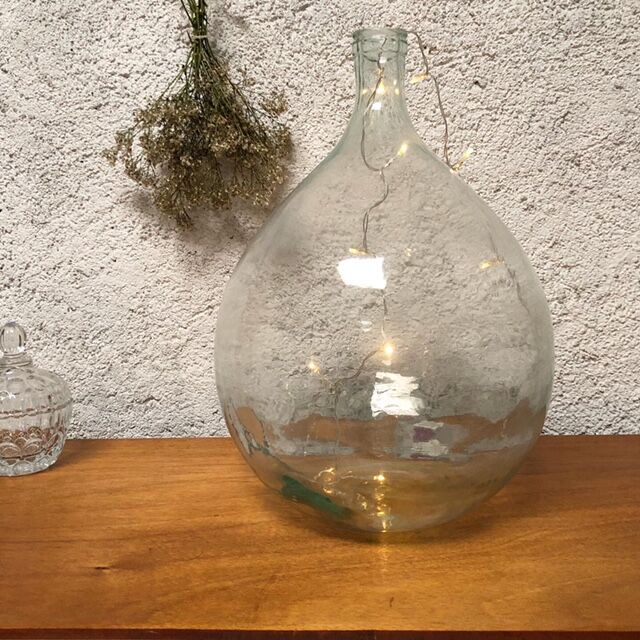 Demijohn glass, blue/green reflections, 12L