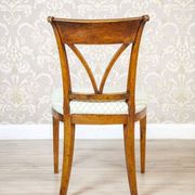 Vintage Elm Chairs in White Upholstery, 1950s, Set of 5