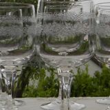 Set of 6 ARQUES crystal red wine glasses. Matignon model.
