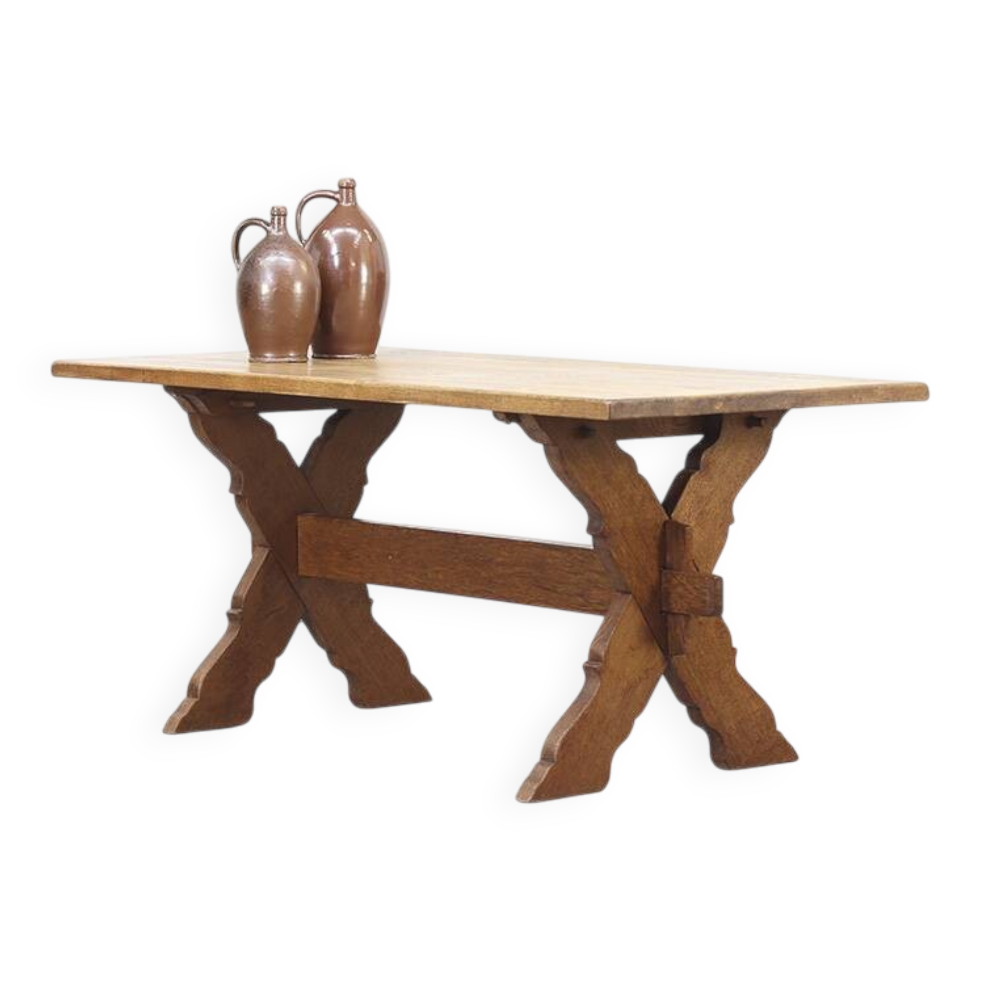 Vintage Rustic Brutalist Dining Table