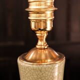 Ceramic lamp with a crackled celadon green finish.