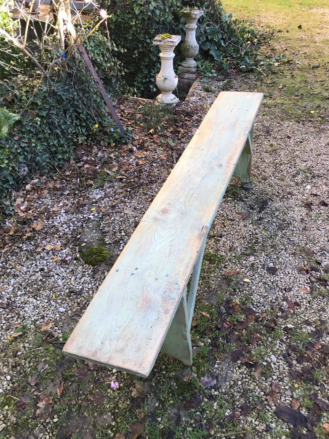 Wooden farm bench