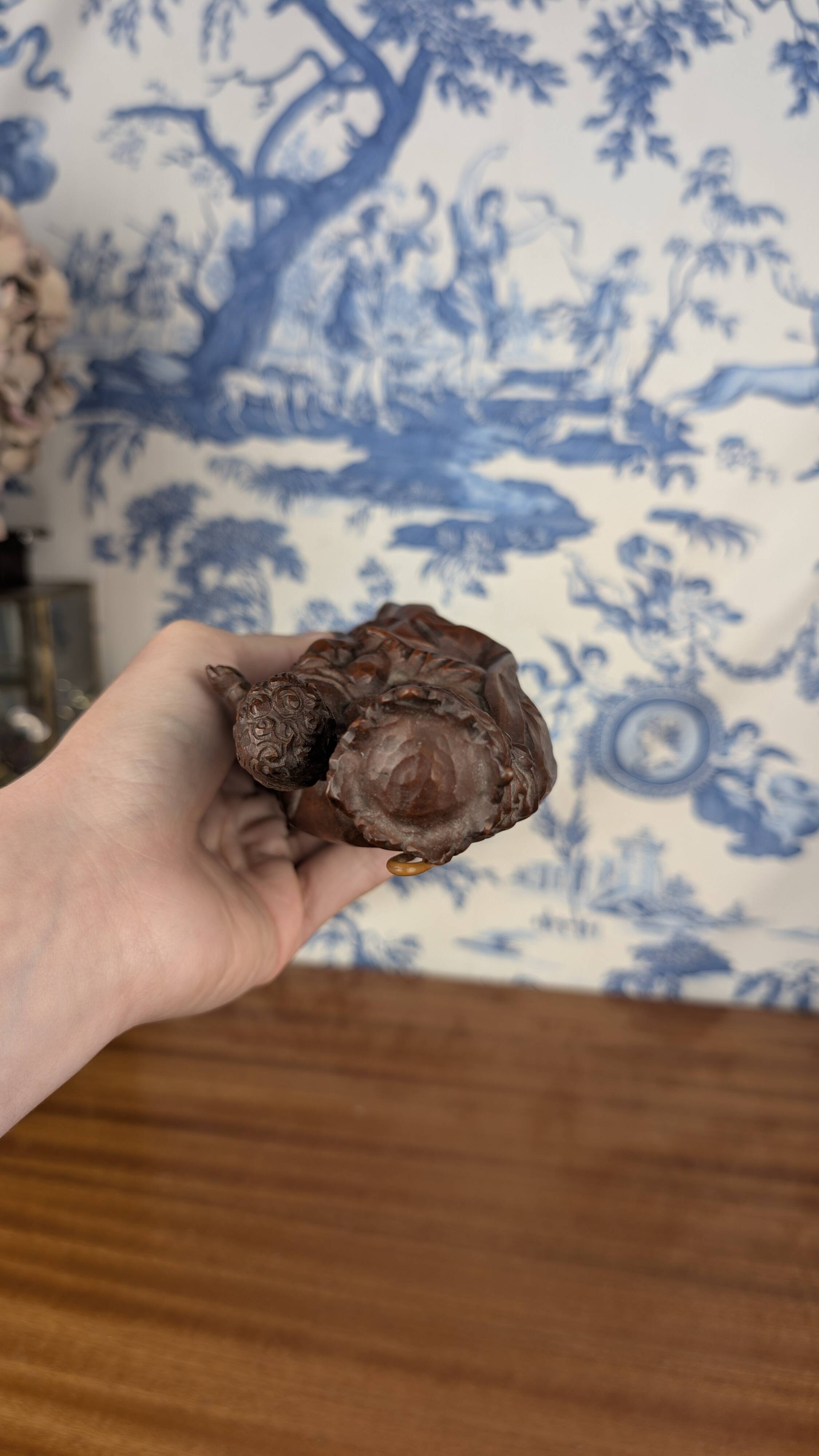 Virgin and Child in resin imitation patinated wood, Neo-Gothic style