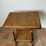 Wood and rattan table