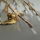 Flush mount Flower Design in crystal glass and gilded metal, 1980s, Germany
