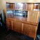 Buffet scandinave vintage en bois, bahut vitrine tchèque, meuble bar années 60