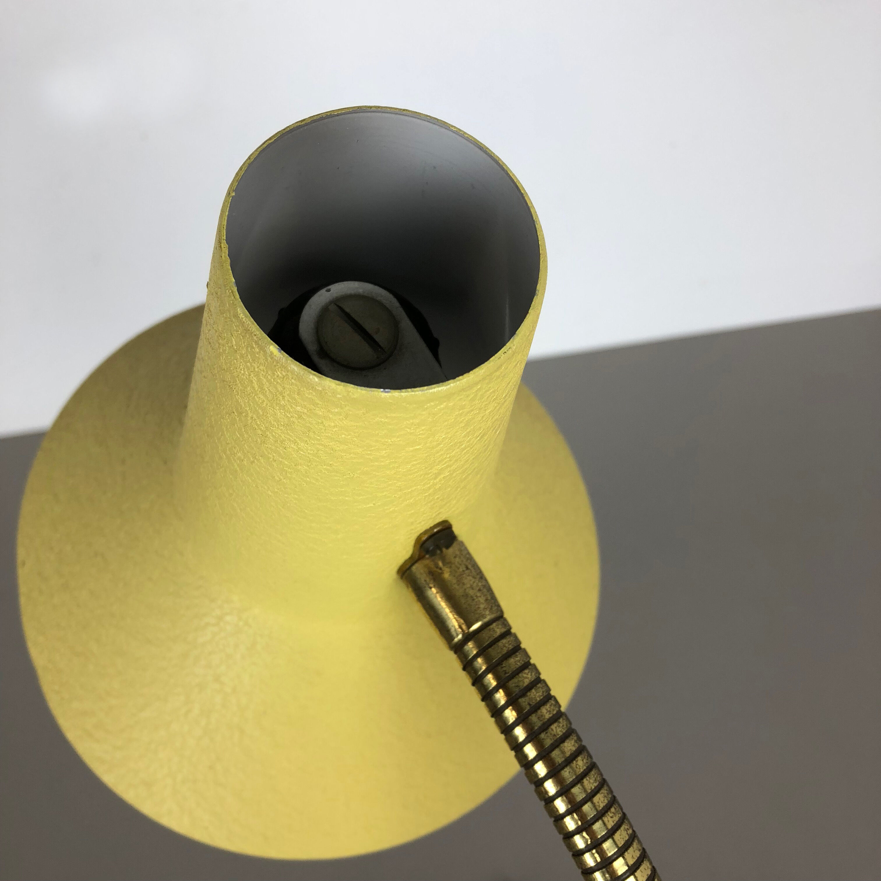 Original modernist 1960s brass metal table light by SIS Lights, Germany