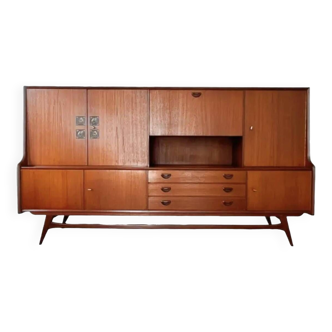 Danish Design Highboard Cabinet XL From Teeffelen Wébé Vintage 1950's