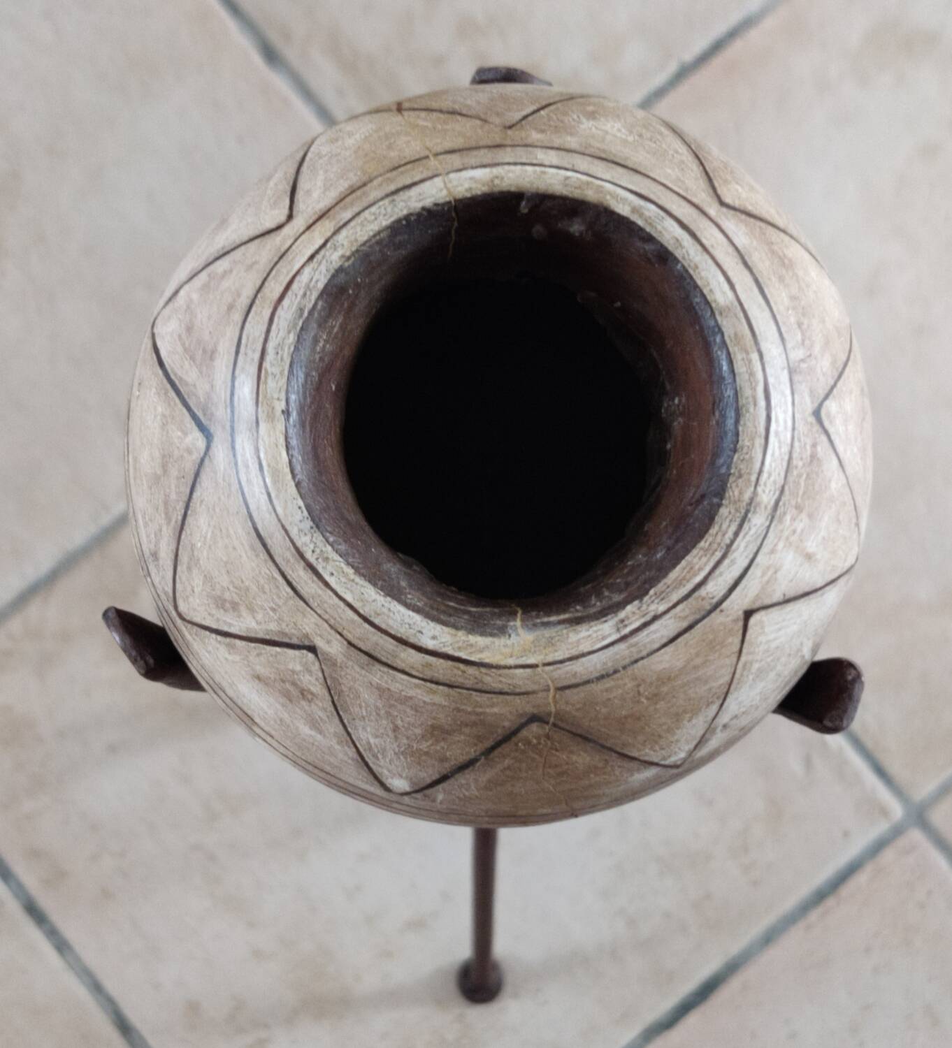 Vintage iron tripod plant holder candle holder