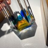 Crystal vase with color inclusions