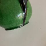 Vase pichet Etienne Noël à Dieulefit terre vernissée verte 1940