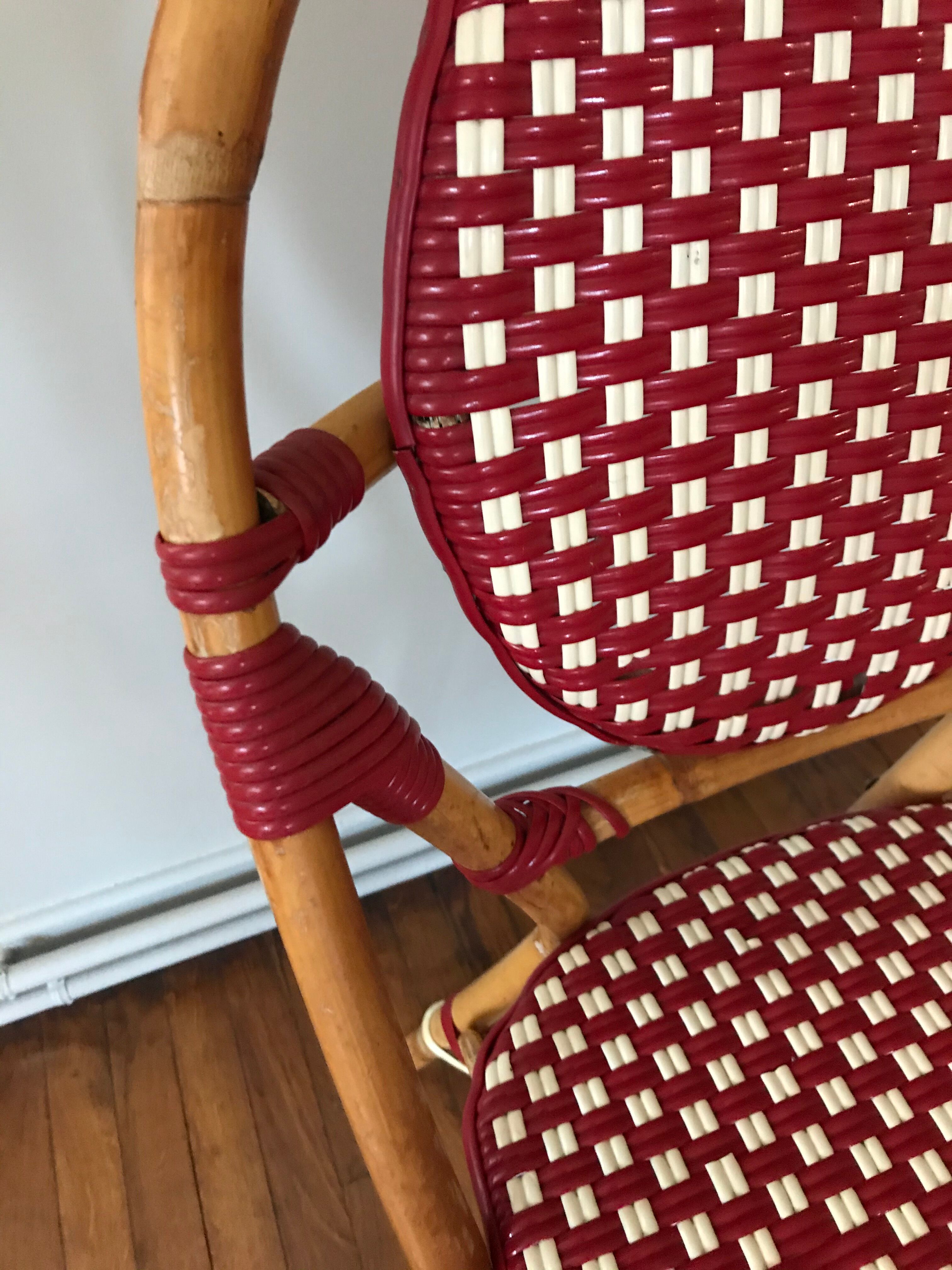 Rattan bistro chair and braiding