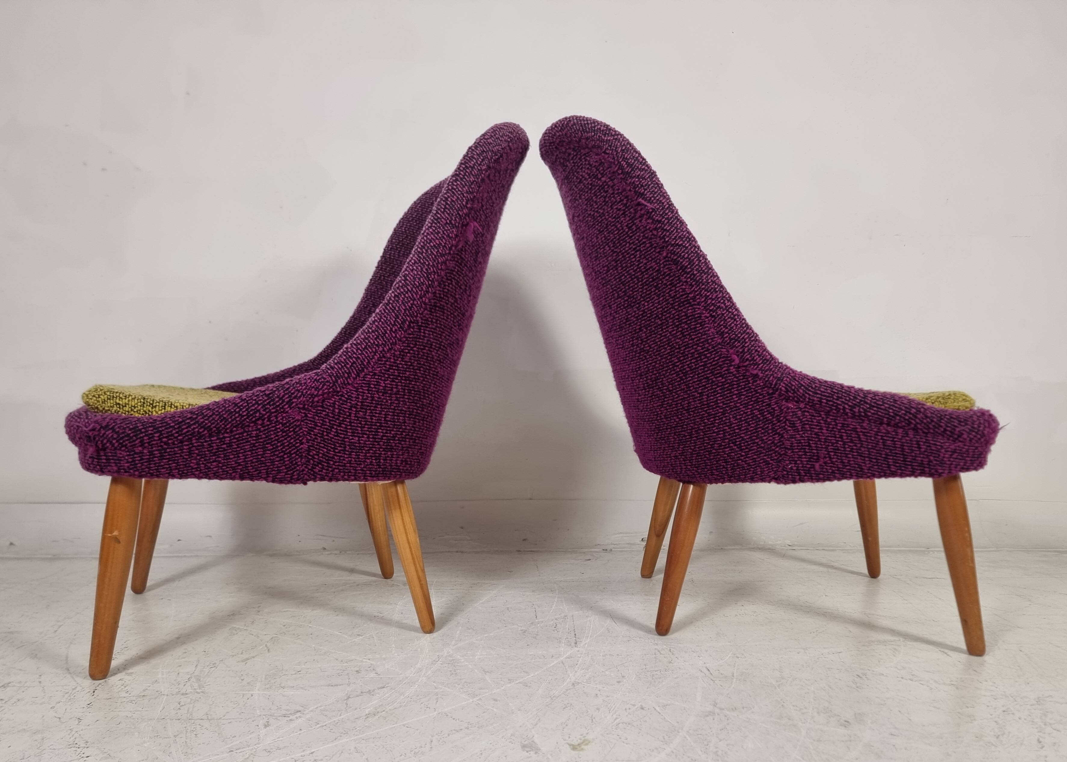 Vintage Chairs and Table, 1960s, Set of 3