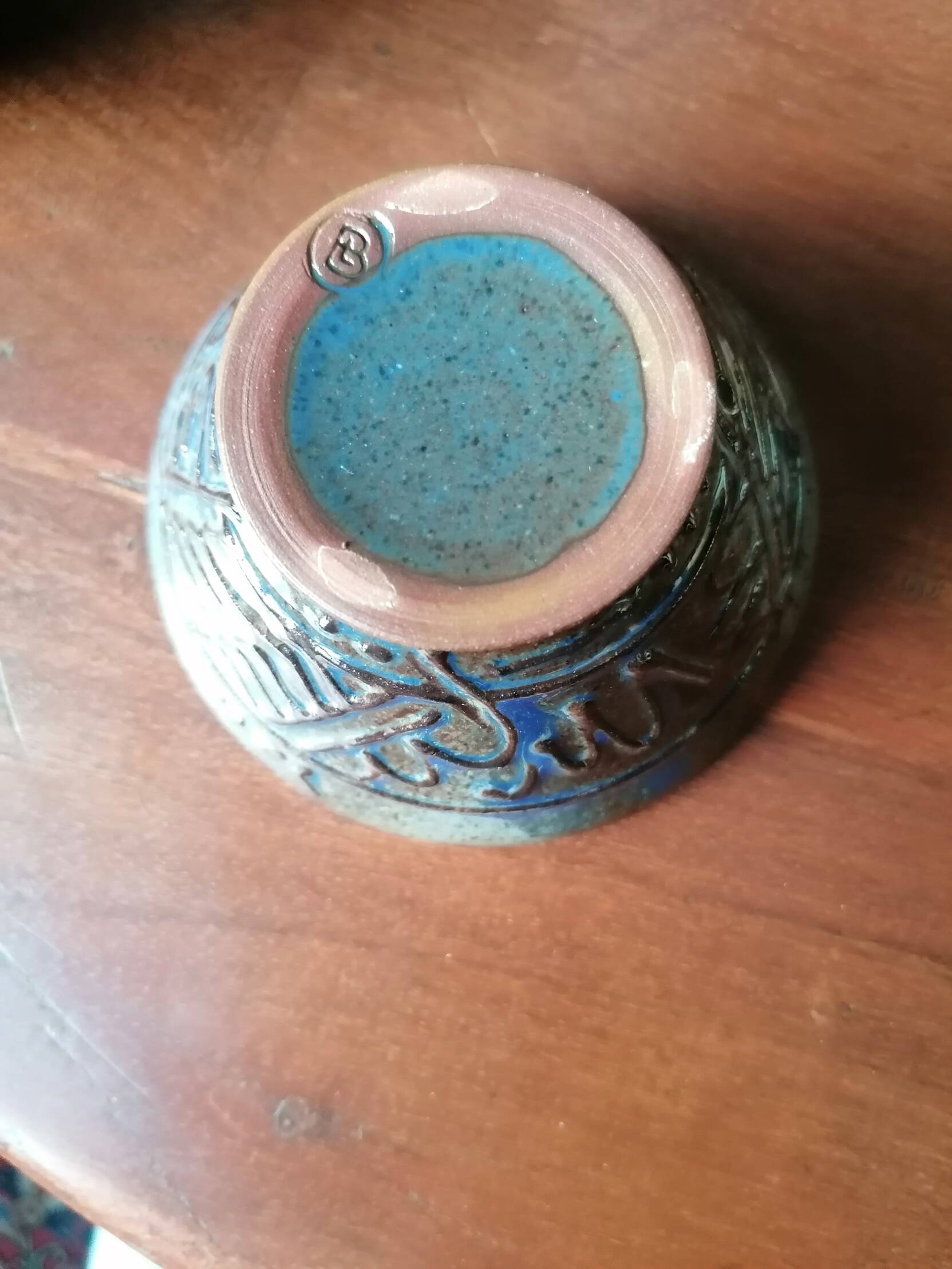 Blue slipware tea set - Bernard Leclerc
