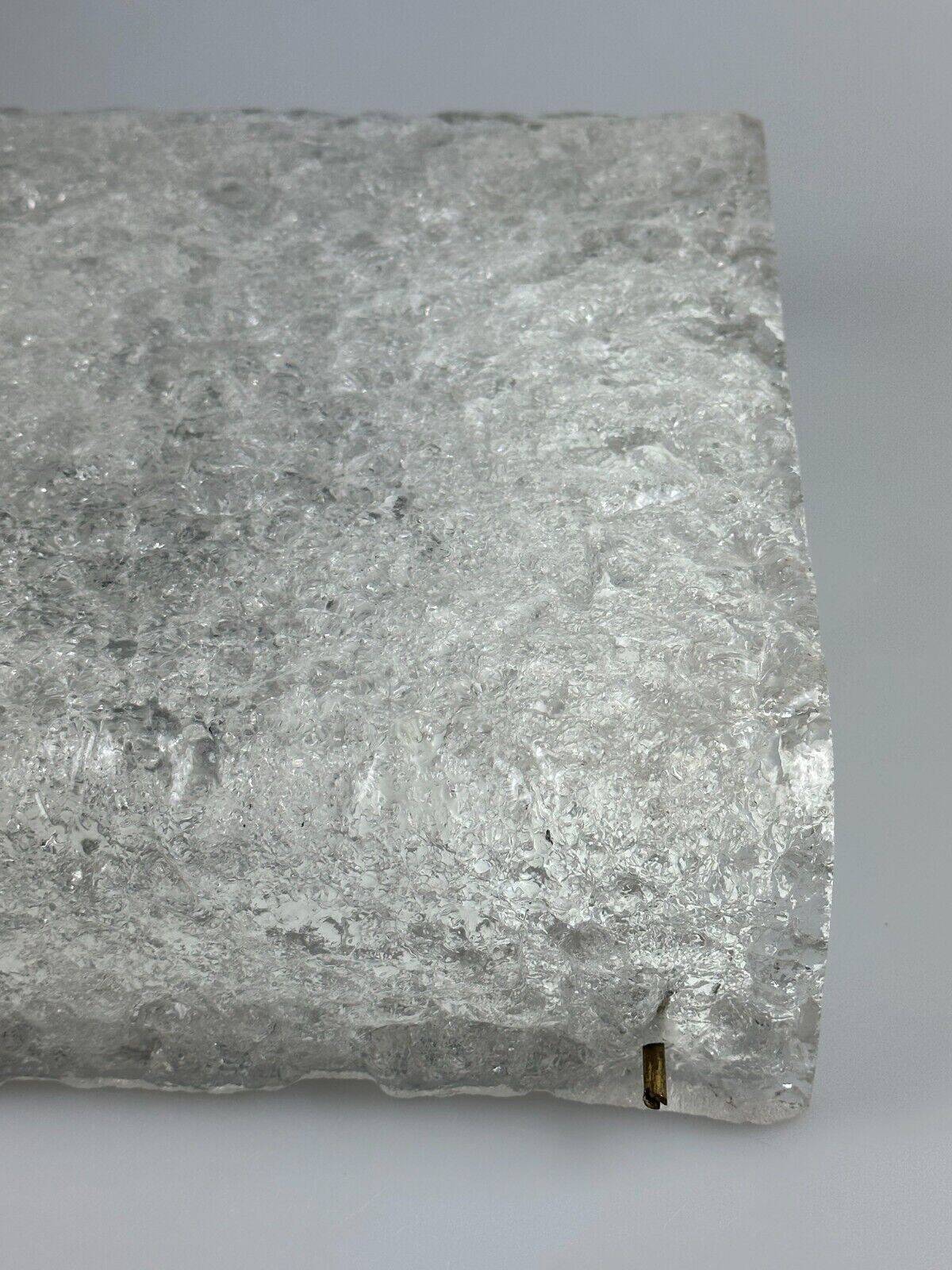 60s 70s ice glass flush mount ceiling lamp by Kaiser Leuchten Germany