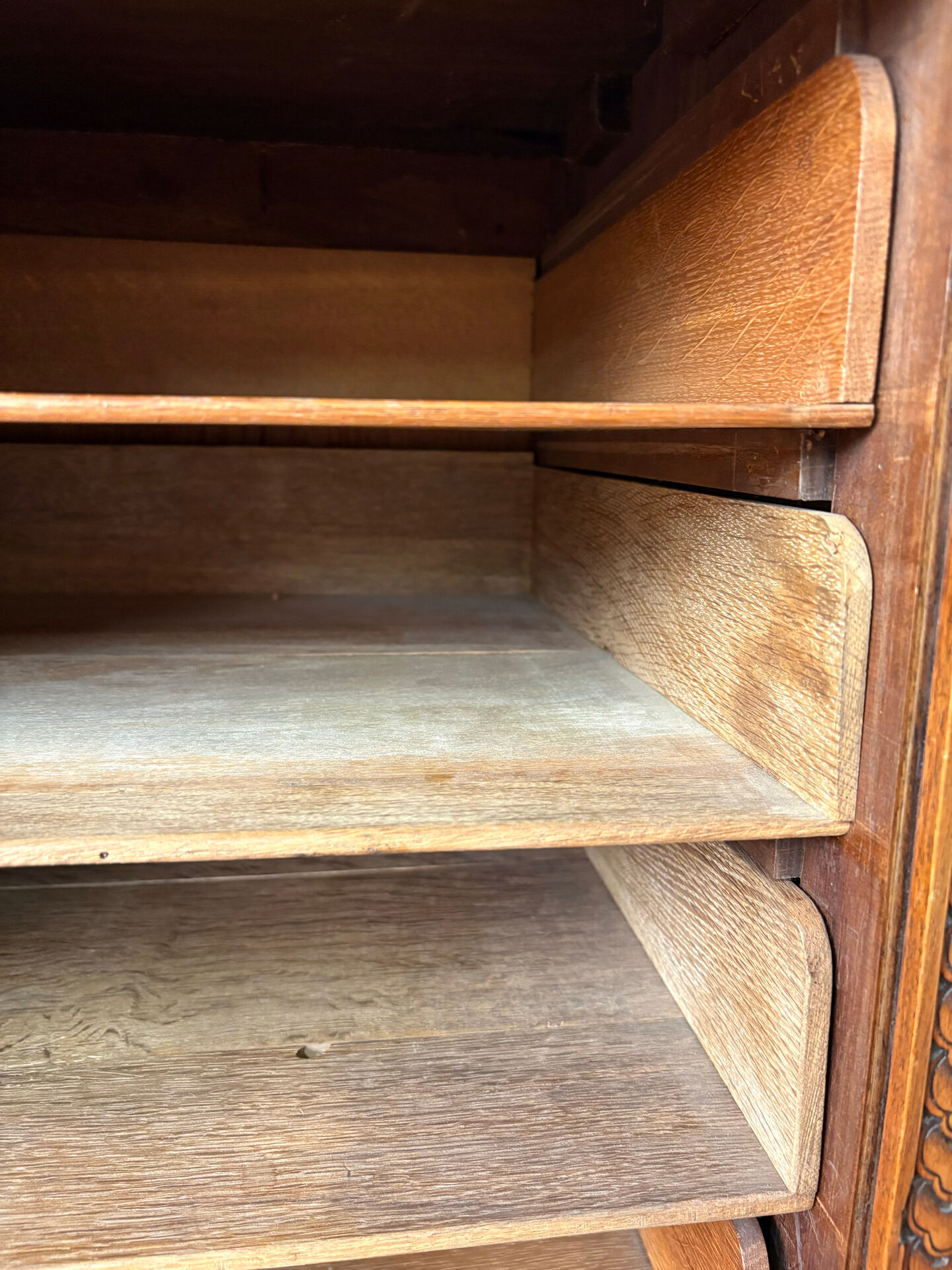 Filing cabinet with curtains