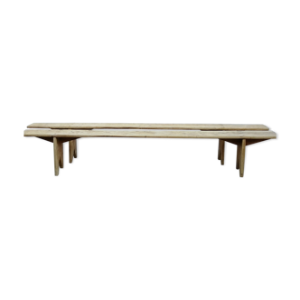 Beautiful pair of oak farmhouse benches 1900