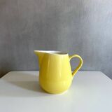 Large vintage ceramic jug pastel yellow, waku germany