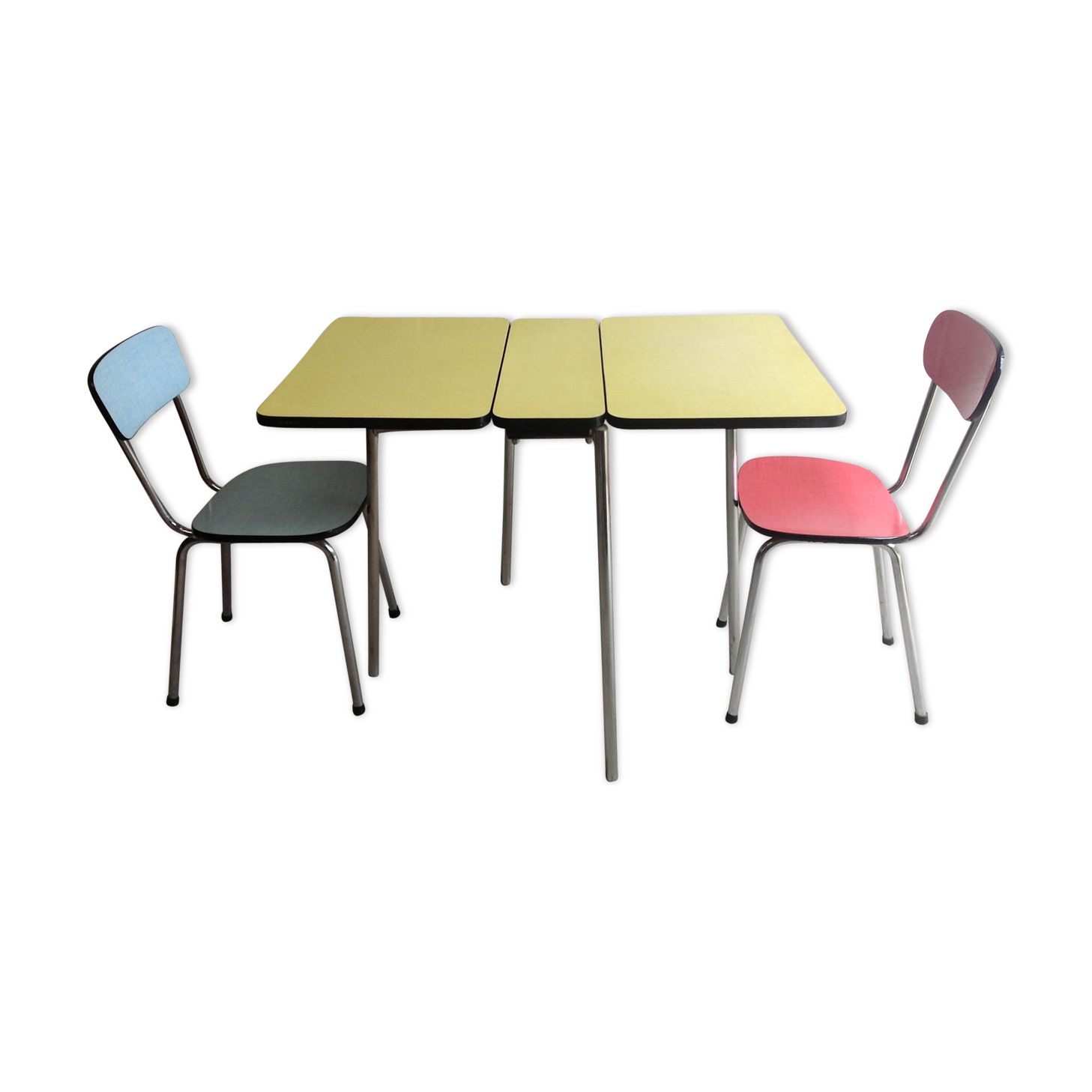 Formica folding table and 2 chairs