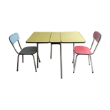 Formica folding table and 2 chairs