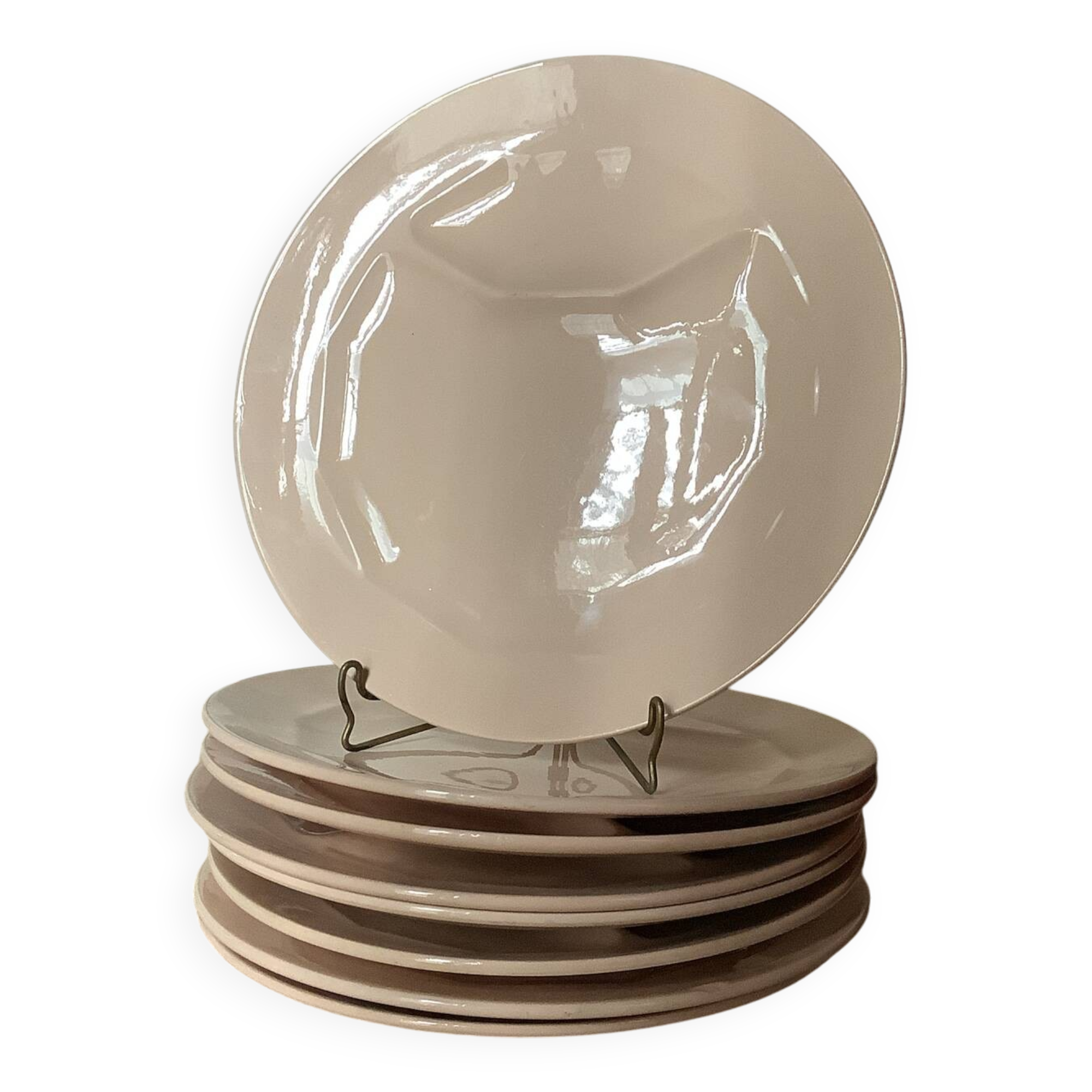 8 Asparagus plates Sarreguemines Digoin