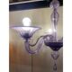 Italian Handmade Murano Style Glass Chandelier in Light Violet