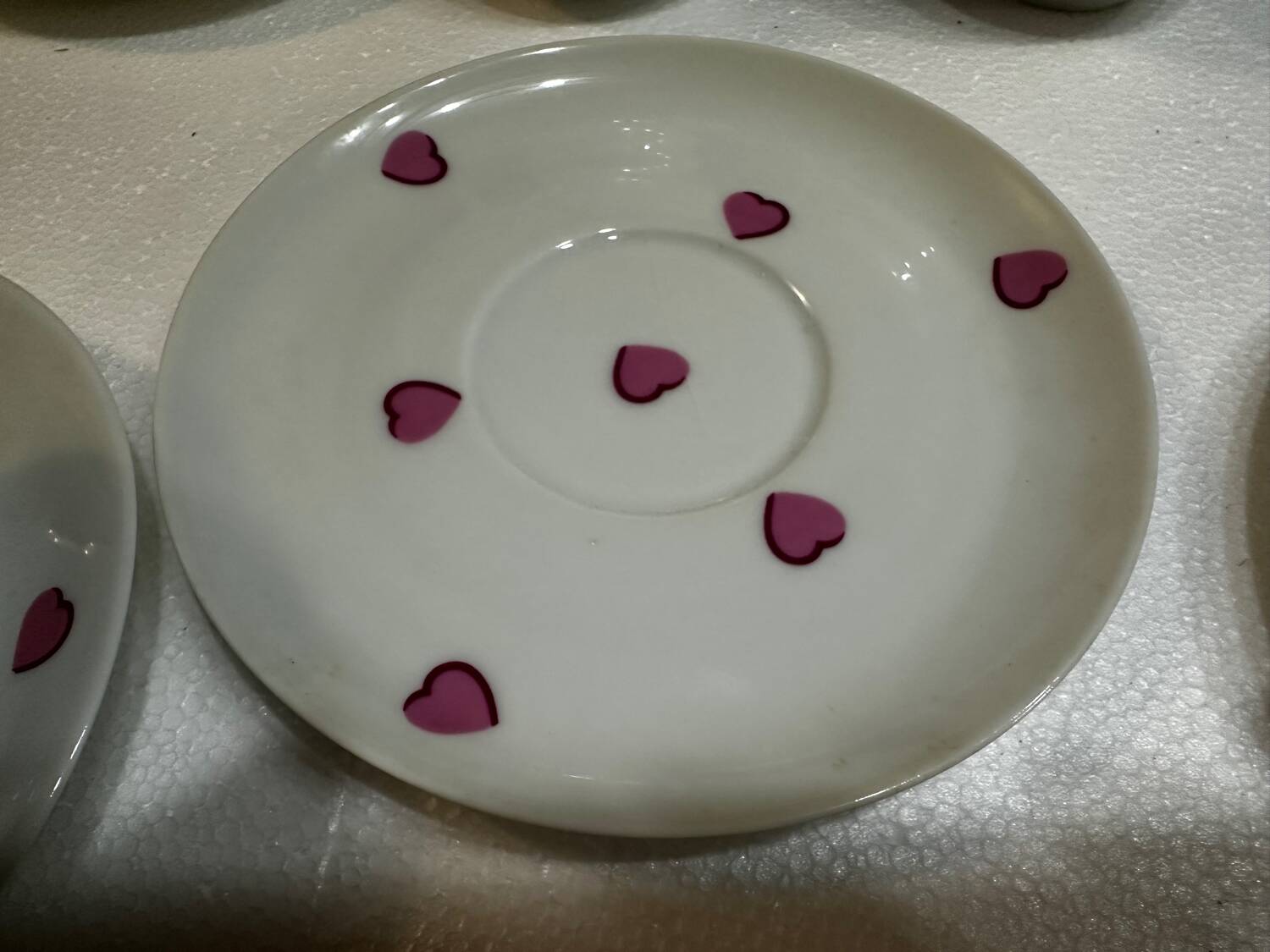 Breakfast Service D. Porthault Limoges Pink Hearts 10 Pcs