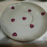 Breakfast Service D. Porthault Limoges Pink Hearts 10 Pcs