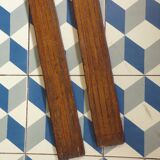Pair of old wooden skis without bindings