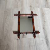 Antique vintage bamboo mirror 50x42cm