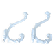 Pair of Art Deco white cast iron coat hooks from the 1930s and 1940s