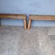 Paire 2 bancs / tabourets bois massif patiné