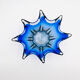 Large Bohemian Crystal Coupe Hospodka Blue Sommerso 1960