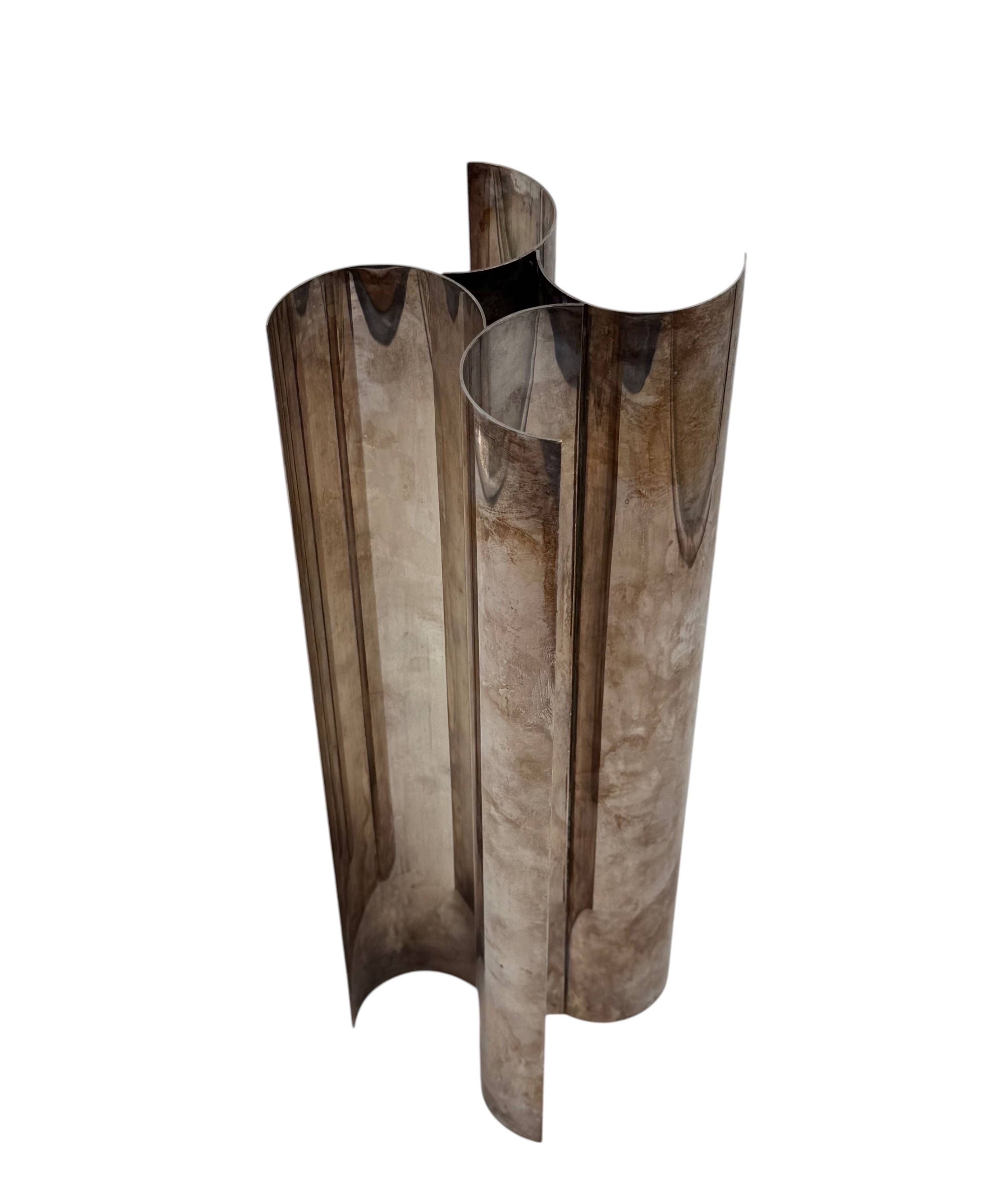 Christian Dior, Silver-plated solifleur sculptural vase, Dior France 1980s