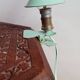 Mushroom lamp, with clip, in almond green metal, 1960s