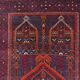 Vintage hand-knotted Persian Baluch prayer rug from the 1940s.