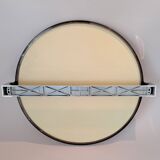 Vintage 1980s smoked brown PVC swivel mirror.