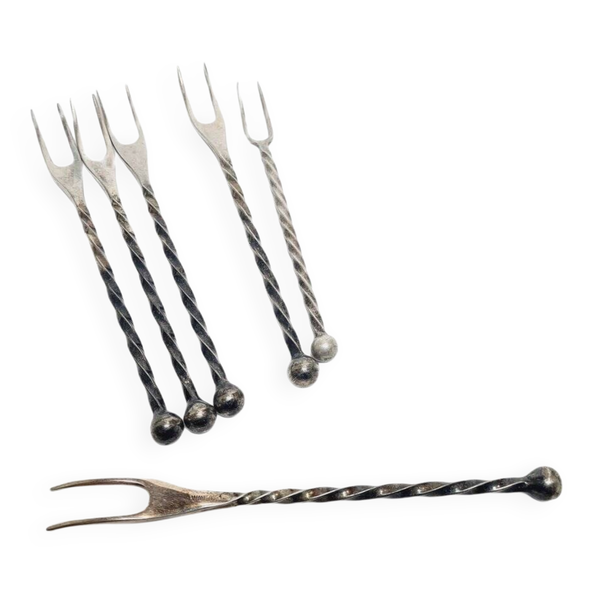 6 fourchettes à hareng postmodernes de WMF, Allemagne, années 1950