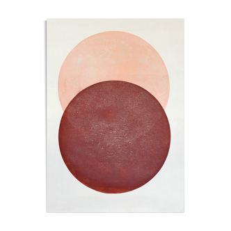 Painting on paper 50x70cm •Pink moon • signed Eawy