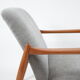 Fauteuil vintage restauré d’origine designer E. Homma, tissu gris