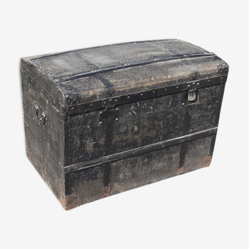 Large antique wooden trunk