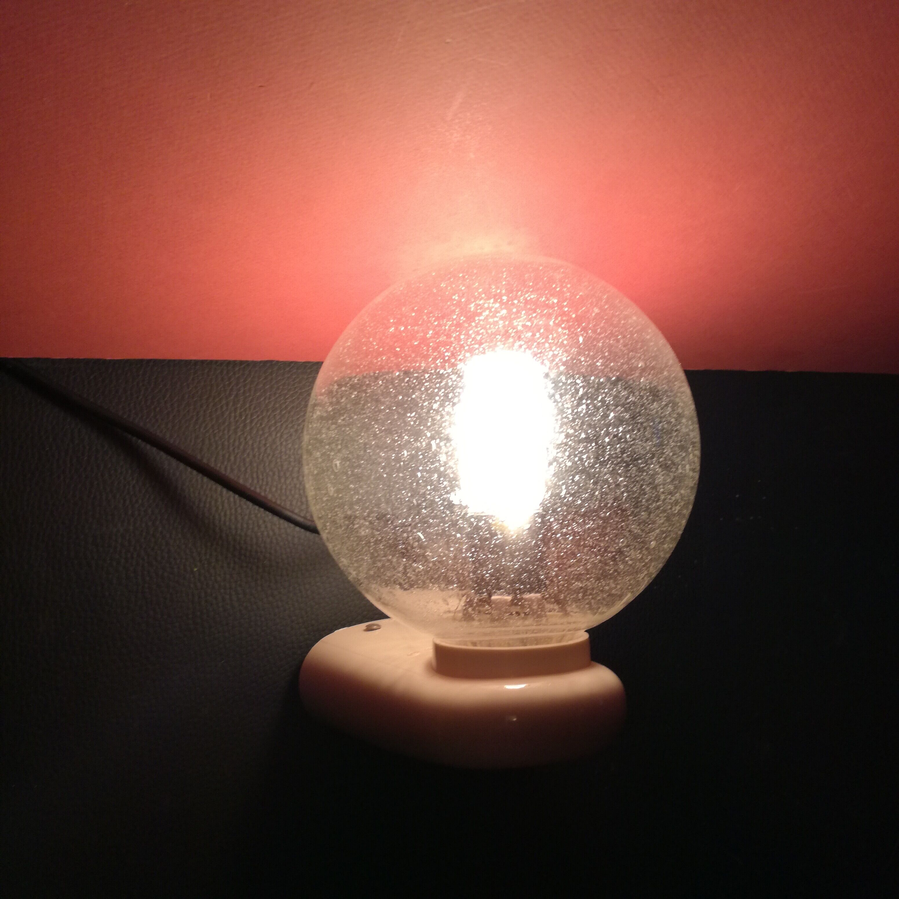 Pair of bubbled glass and plastic wall lamps by Dietsche, Germany