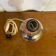 Antique Lamp Base Pink & Clear Glass Ball Chrome Base Vintage