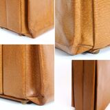 Set three vintage leather suitcases