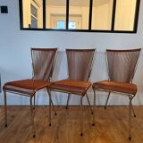 Three 1960s Scoubidou chairs