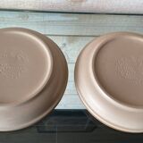 Set of 2 Sarreguemines stoneware soup plates