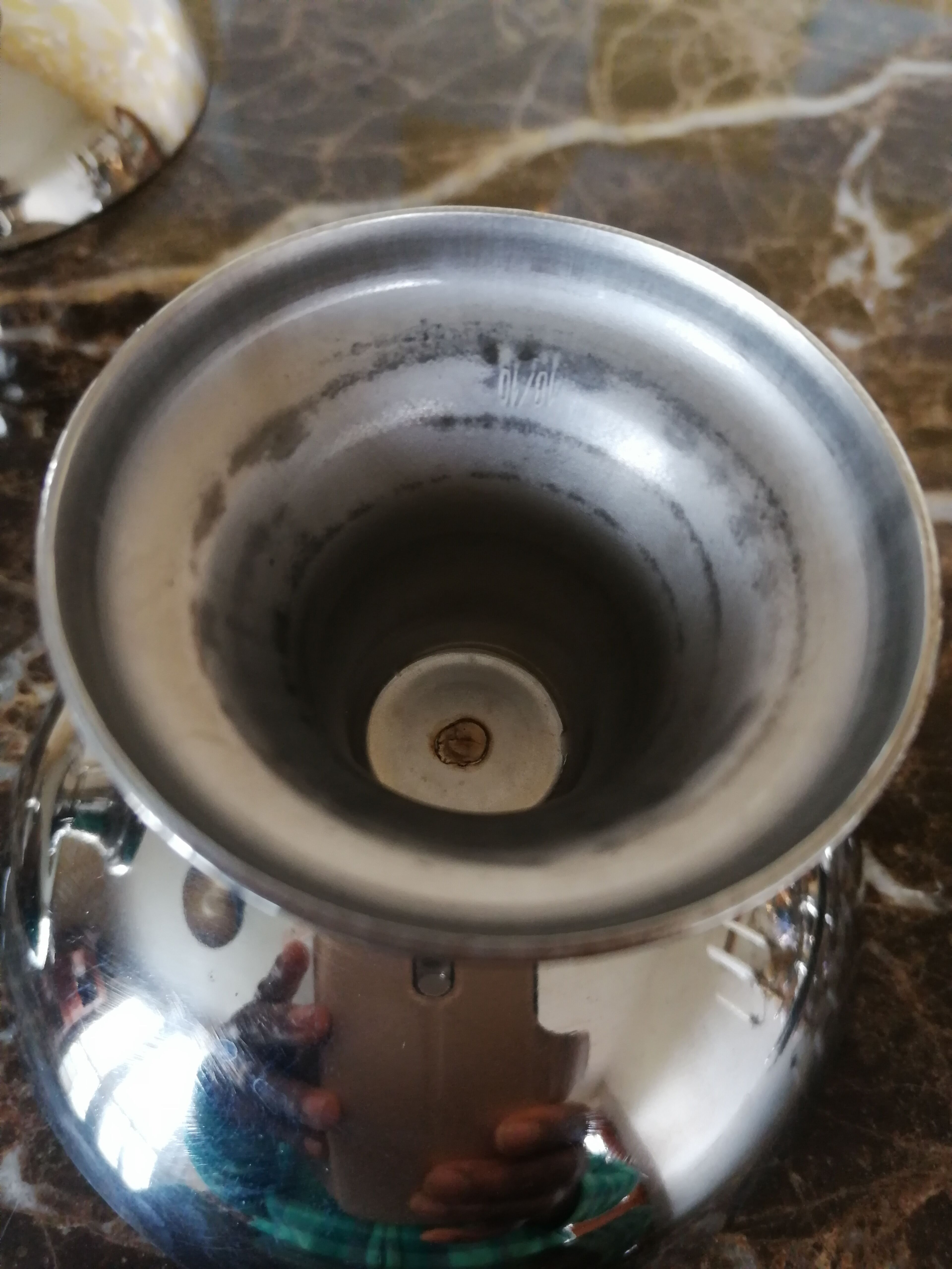 Plateau et 6 coupes à glace en inox