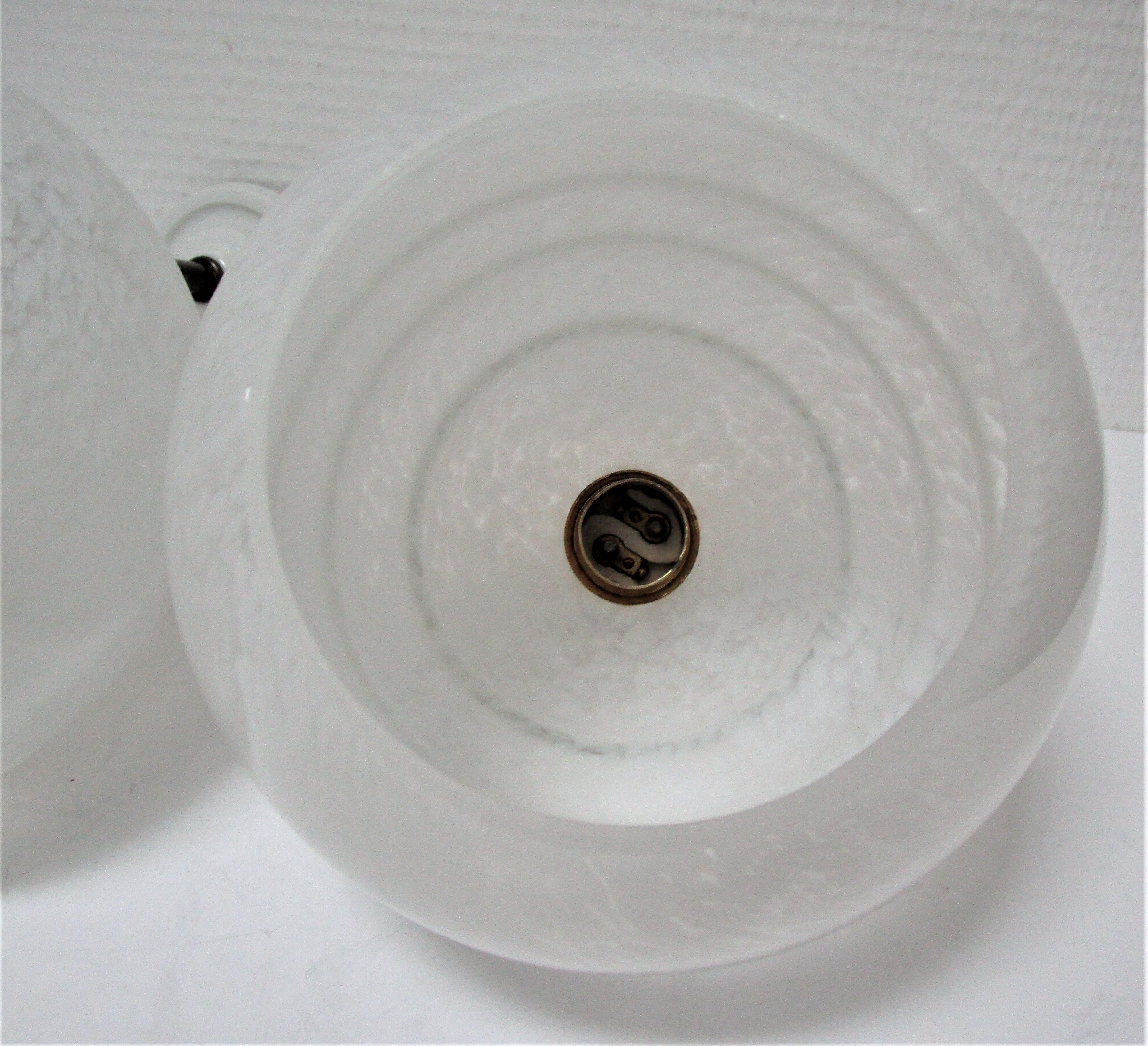 Pair of porcelain sconces brass glass of clchy white art deco